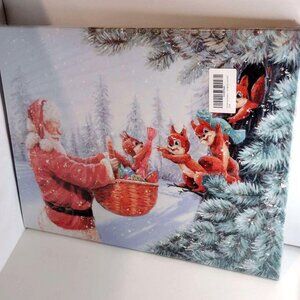 Santa Claus Wall Art Canvas Print Christmas Decor 15x12 in